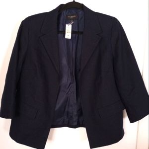 Talbot's NWT (tag fell off) Navy Blue Blazer size 10P. 3/4 Sleeve, 100% Linen!